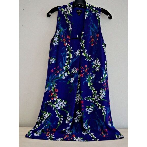 Worthington 75590 Women's Sz 6 Blue Floral Print Lined Sleeveless Sheath Dress - Picture 1 of 11
